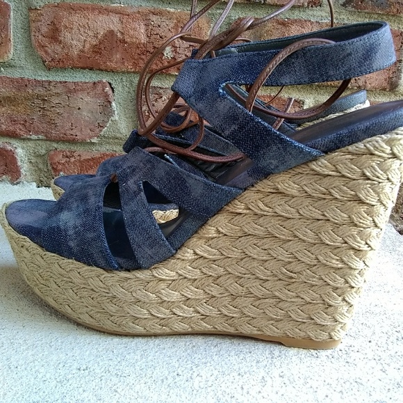 Stuart Weitzman Tiegirlbingo Wedge Sandals 10.5 M - Picture 3 of 8